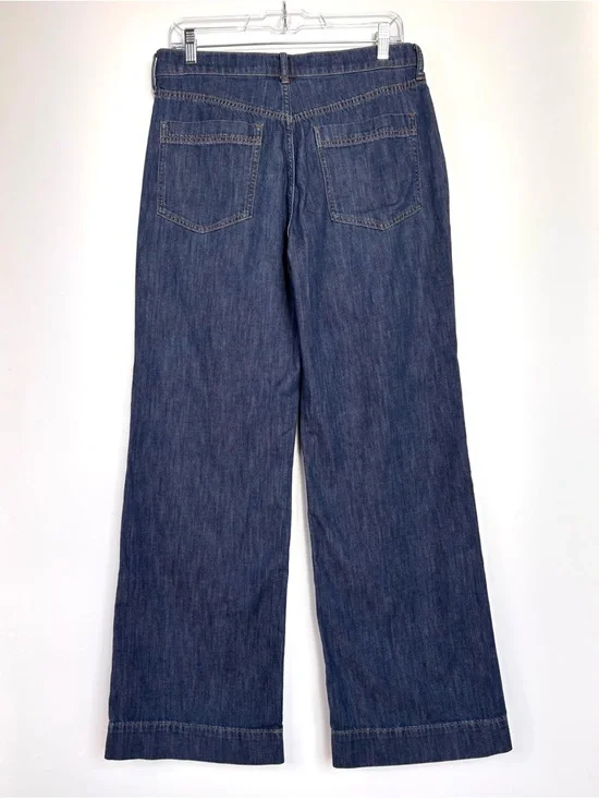 J. Crew Wide-Leg Denim Trouser Jeans BL905 Coastal Navy Size 29 - Picture 2 of 11